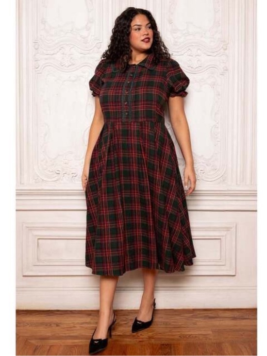 Ivy City Co Dresses & Skirts - Ivy City Co Sophia Dress in Evergreen Plaid- Size 20W